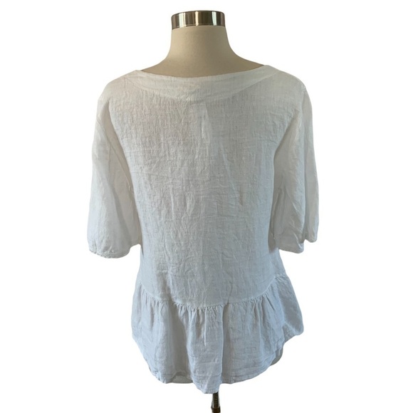 Francesca Bettini 100% Linen White Top Size Med. - Picture 2 of 9
